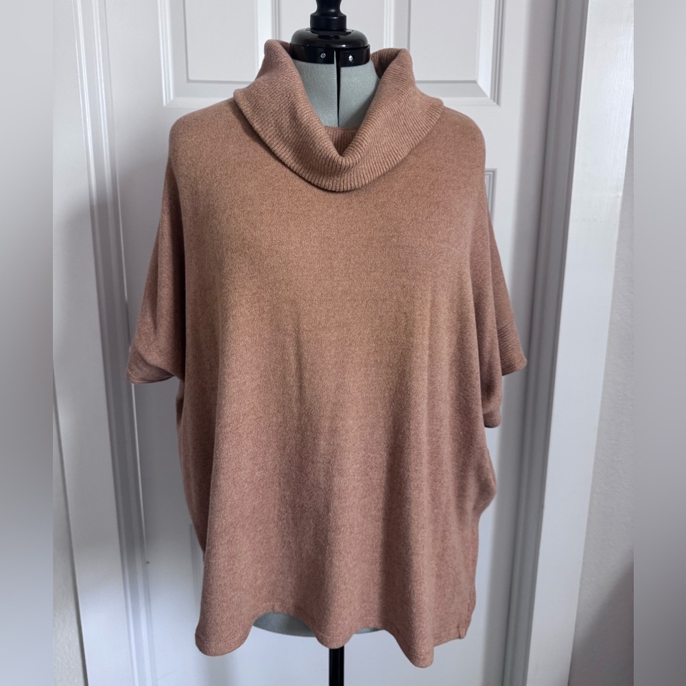Banana Republic Caramel Cowl Neck Poncho Sweater